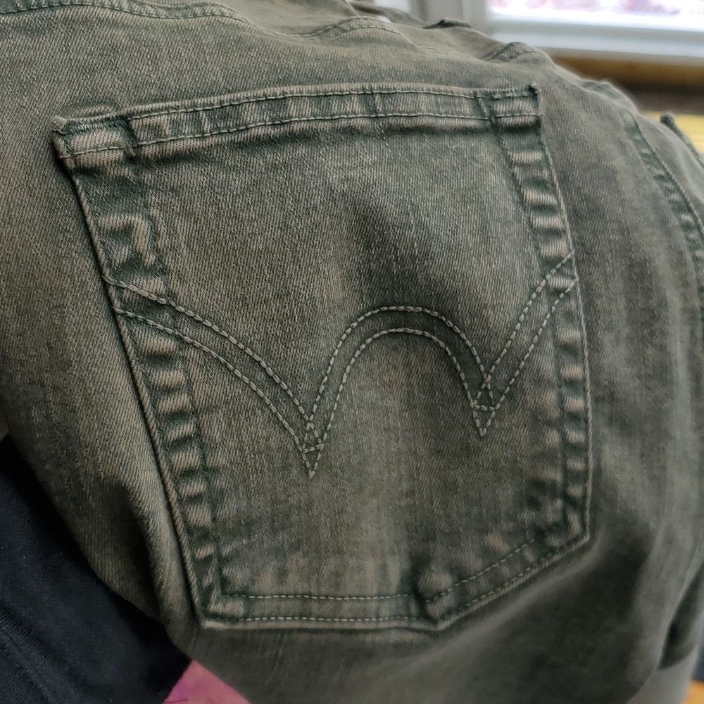Anthropologie EdwinâBree Jeans in Green Stonewash Sizeâ29 - Picture 9 of 12